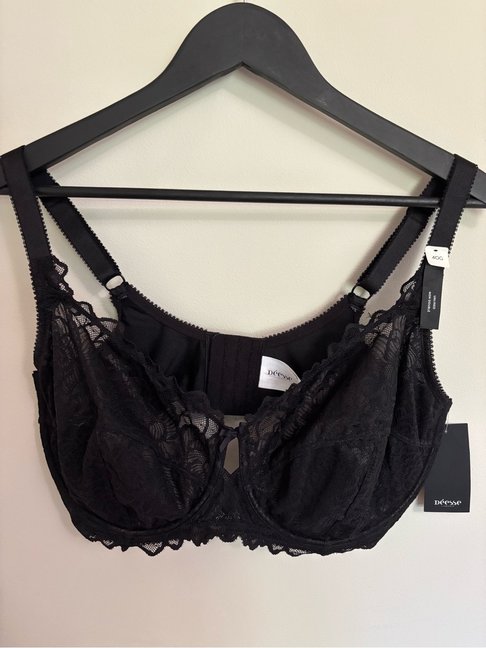 Additionelle plus size Lace Underwire Bra — Black